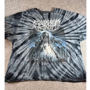 Frozen Soul Glacial Domination Shirt Mens 3XL Black Tie Dye Death Metal Band Tee